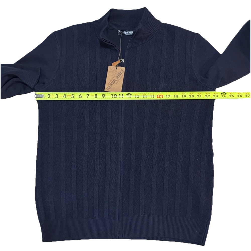 Paul Jones Sweater Mens XL Extra Large Blue Full Zip Mock Neck Casual NWT - Picture 2 of 7